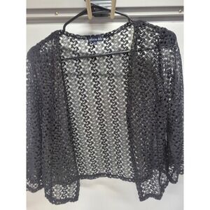 olivia blu Black Lace‎ Crochet Bolero Cardigan Women's Size S